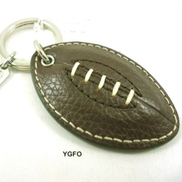 Coach Other - Coach Keychain Leather Football Key Fob Brown